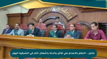 عاجل.. الحكم بالإعدام على قاتل والدته بإشعال النار في الشرقية اليوم